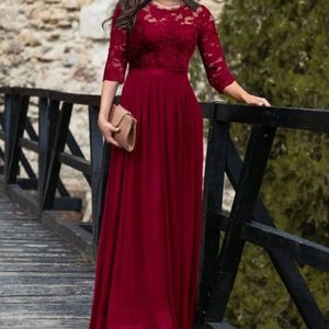 MIUSOL BURGANDY DRESS